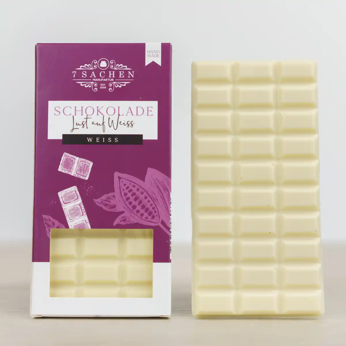 Handgegossene weiße Schokolade 35 % von Valrhona – cremig & fein aus Steinhagen.