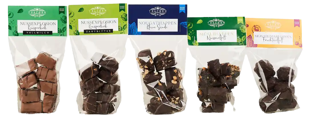 Handgegossene Zartbitterschokoladen 55 % verschiedene Sorten aus Steinhagen