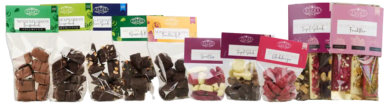 Handgegossene Zartbitterschokoladen 55 % verschiedene Sorten aus Steinhagen
