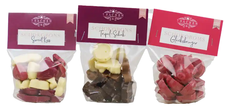 Handgegossene Zartbitterschokoladen 55 % verschiedene Sorten aus Steinhagen