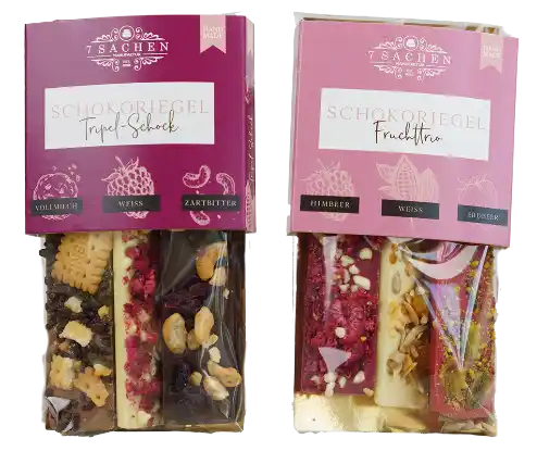 Handgegossene Zartbitterschokoladen 55 % verschiedene Sorten aus Steinhagen