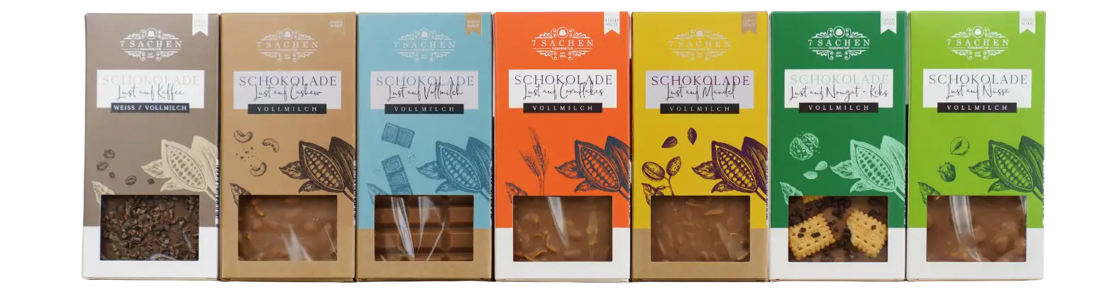 Handgegossene Zartbitterschokoladen 55 % verschiedene Sorten aus Steinhagen