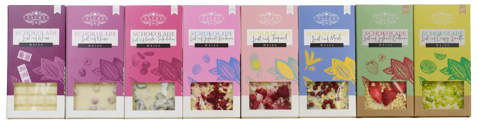 Handgegossene Zartbitterschokoladen 55 % verschiedene Sorten aus Steinhagen